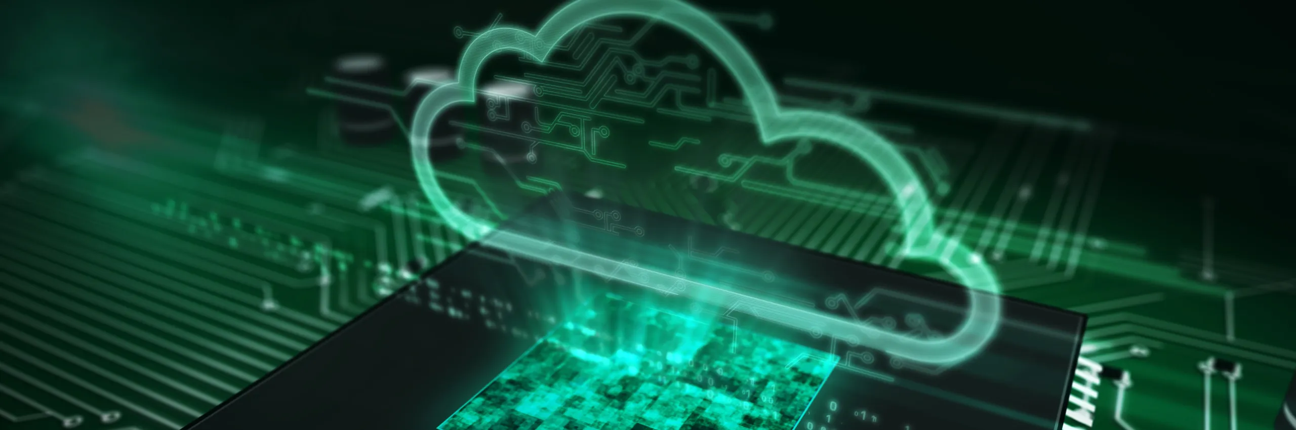 Cyber security concept with cloud hologram 